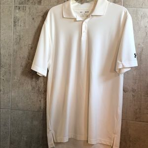 Men’s white Underarmor polo